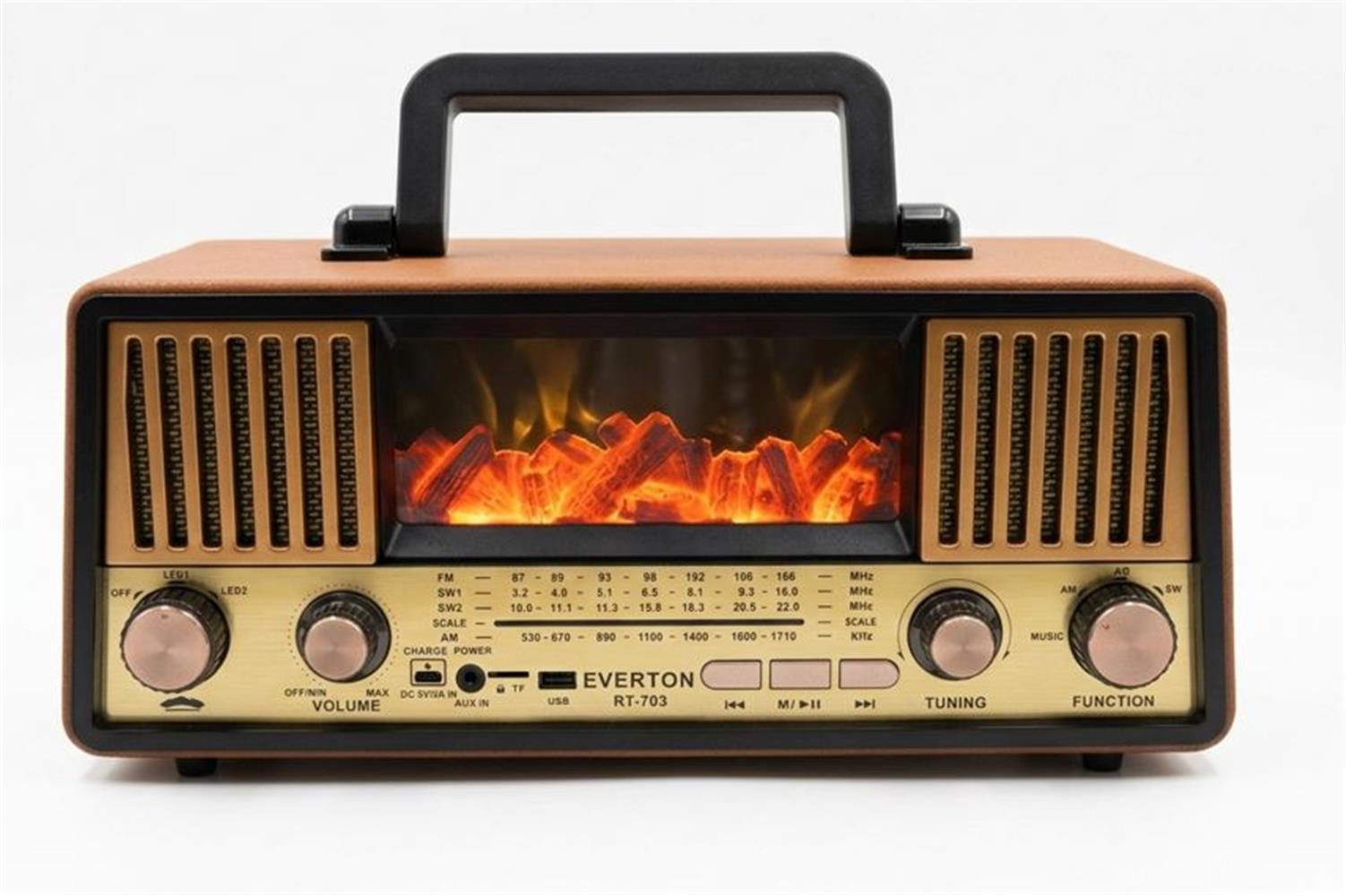 Everton Rt-703  Bluetooth Fm-Usb-Tf-Aux Şarjlı Nostaljik Radyo