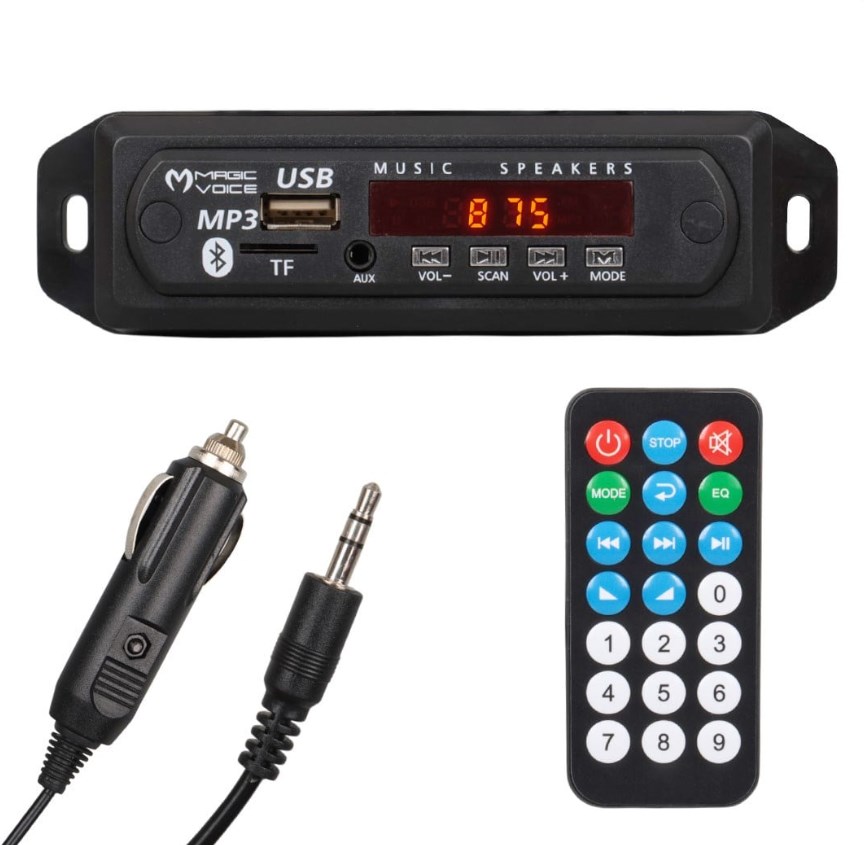 MAGICVOICE USB-400 (V20) BLUETOOTH/AUX USB/SD/MMC-MİC-KUMANDALI OTO TEYP ÇEVİRİCİ DİJİTAL PLAYER (5V/12V)