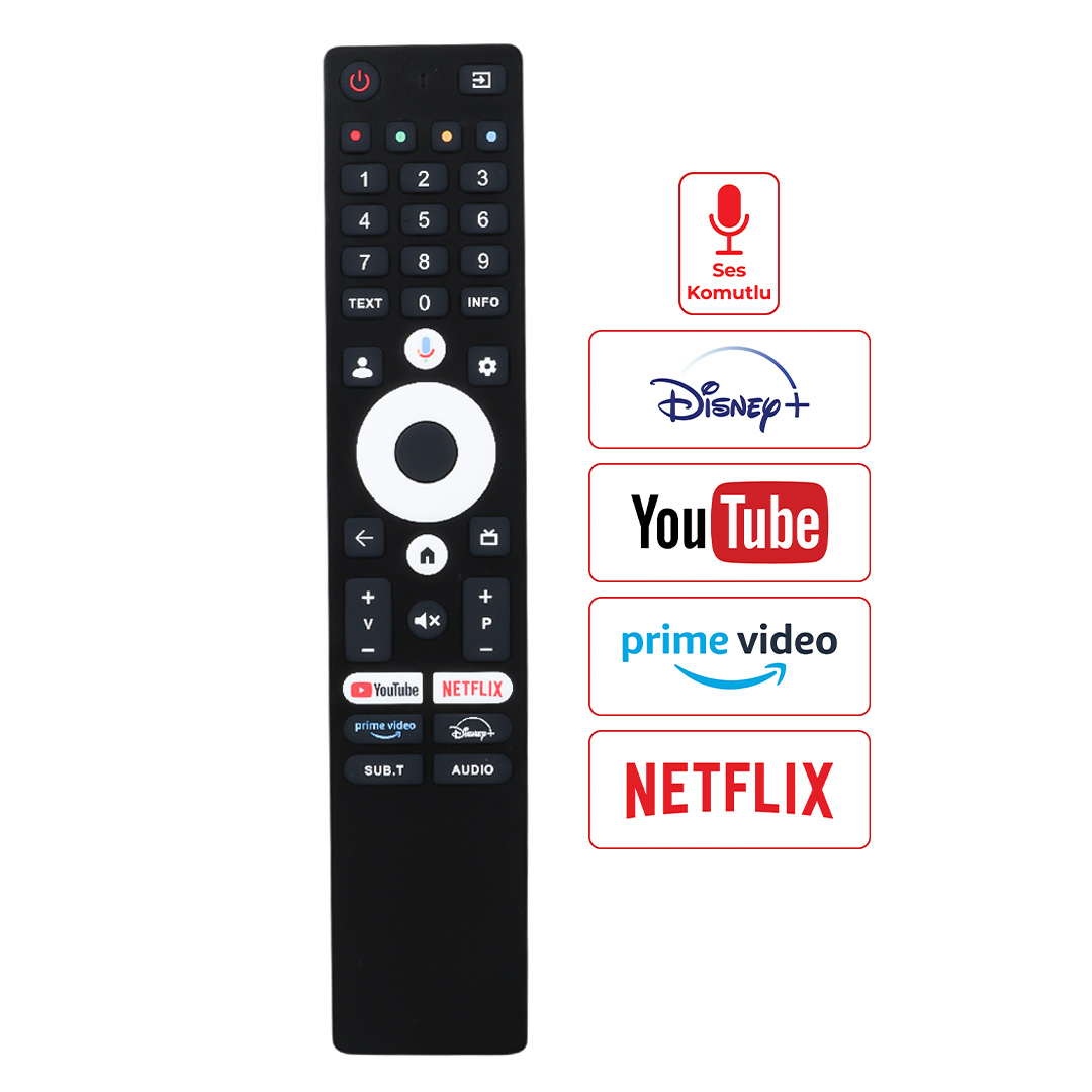 WEKO KL STRONG*PROFİLO*ONVO GOOGLE TV  NETFLIX - YOUTUBE - PRIME VIDEO - DISNEY+ TUŞLU SES KOMUTLU LCD-LED TV KUMANDA