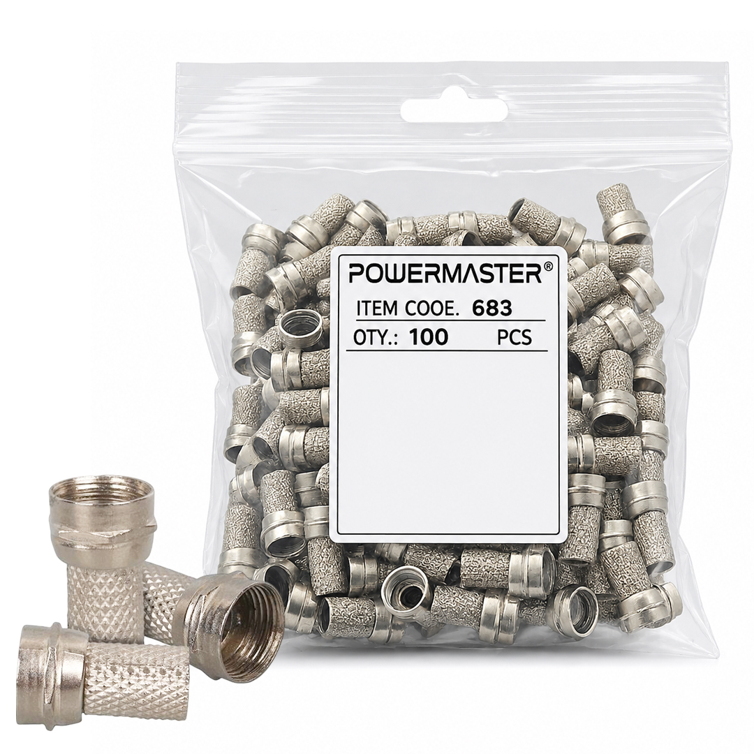 POWERMASTER RG6/U4 18MM GENİŞ F KONNEKTÖR (100LÜ POŞET)