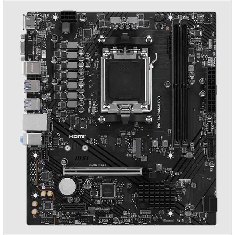 MSI PRO A620AM-B EVO DDR5 6800MT/S 1XHDMI 1XVGA 1XM.2 USB MATX AM5 (AMD AM5 9000/8000/7000 SERİ İLE UYUMLU) 