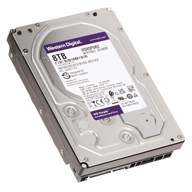 8 TB WD 3.5 PURPLE SATA3 5640RPM 256MB 7/24 GUVENLIK WD85PURZ (3 YIL RESMI DIST GARANTILI) 