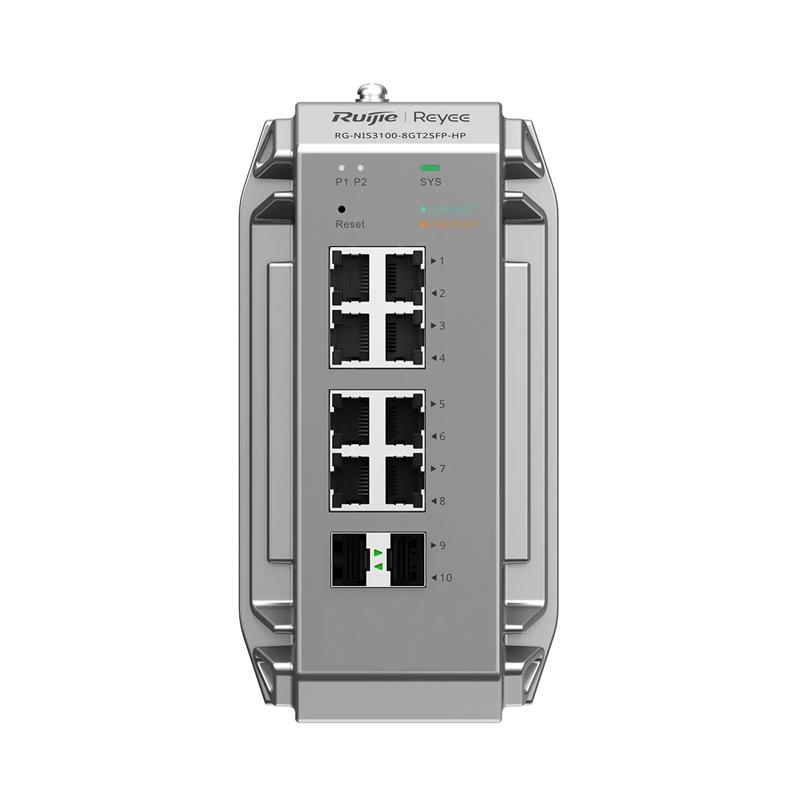 RUIJIE REYEE RG-NIS3100-8GT2SFP-HP 8 PORT GIGABIT +2X1GB SFP ENDUSTRIYEL 240W POE SWITCH 