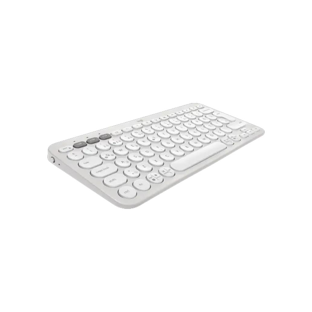 LOGITECH K380S, Pebble Keys 2,  Beyaz, 920-011860, Bluetooth, Türkçe, Q, Multimedya, Mini Klavye