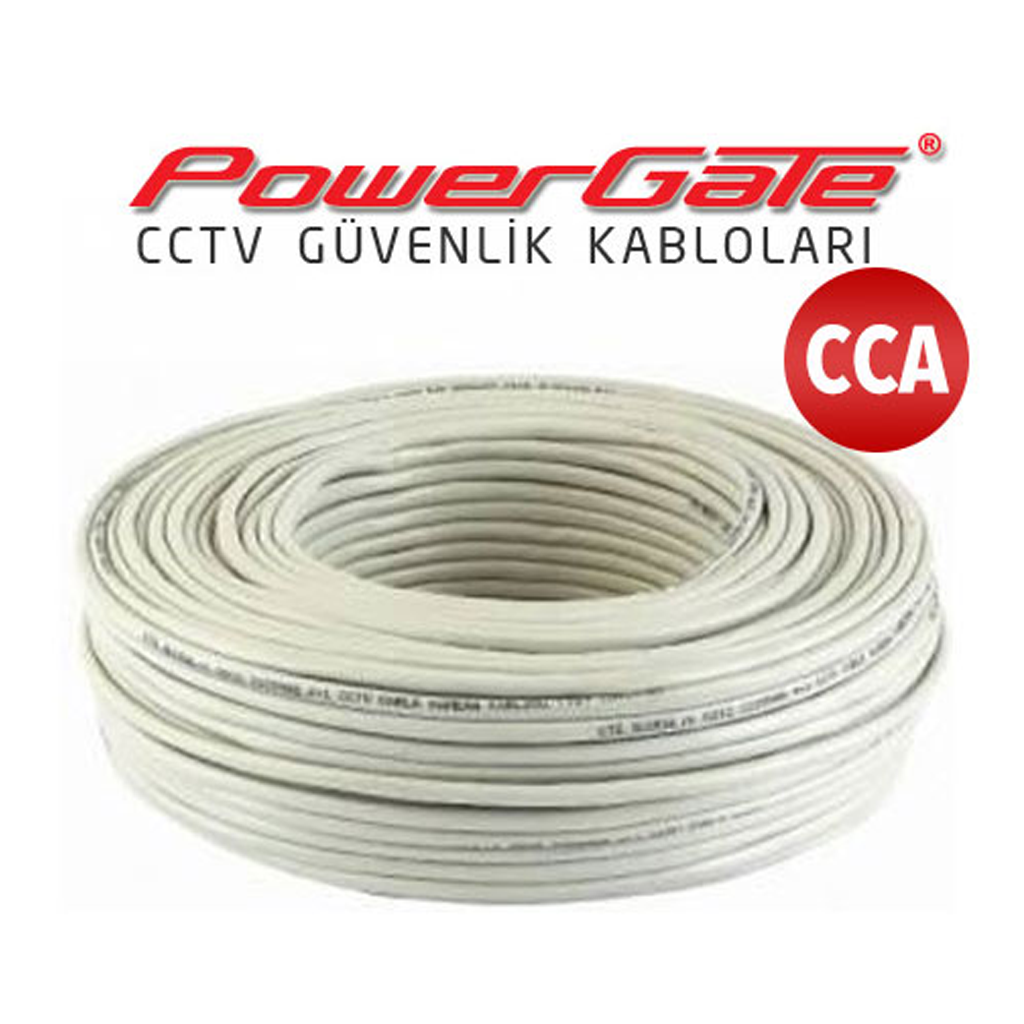 PowerGate CELL 85mt, 2+1 (2x0,22+0,25) CCA %40 Bakır Alışımlı, CCTV Güvenlik Kablosu