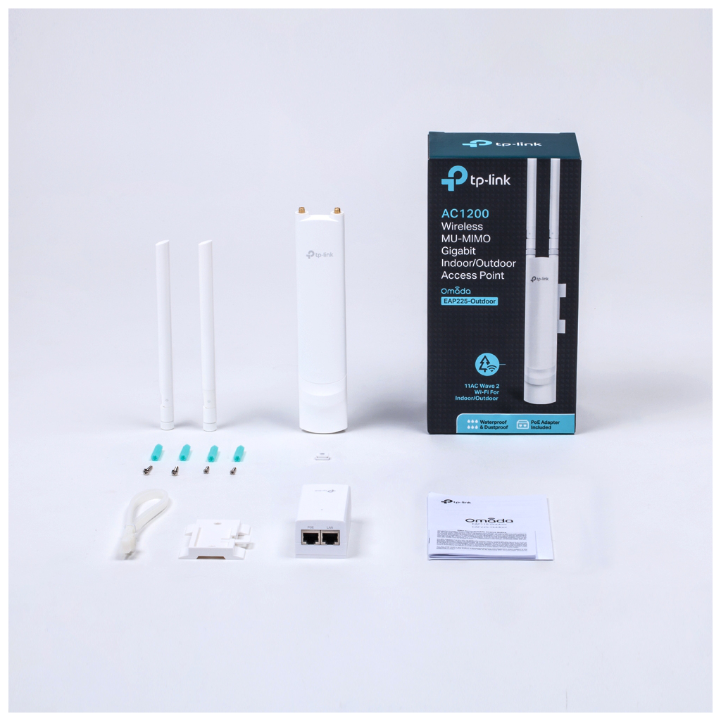 OMADA EAP225 Outdoor, 1Port Gigabit PoE, 1200Mbps, Dual Band, Aktif Poe, Indoor/Outdoor Access Point