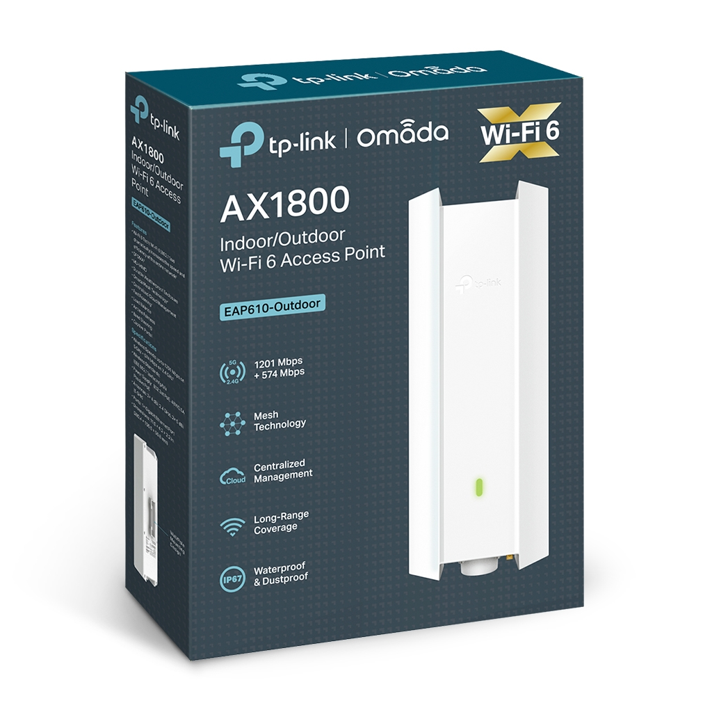 OMADA EAP610-Outdoor 1Port Gbit Poe  AX1800, Dual Band, Wifi 6, Pasif Poe, Access Point