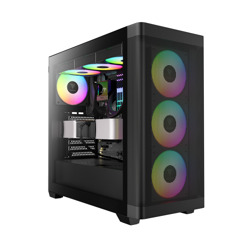 GAMDIAS ATHENA M3, FSP 1600W, Tempered Glass, Type-C, Mesh Ön Panel, ARGB, ATX, Professional GAMING KASA