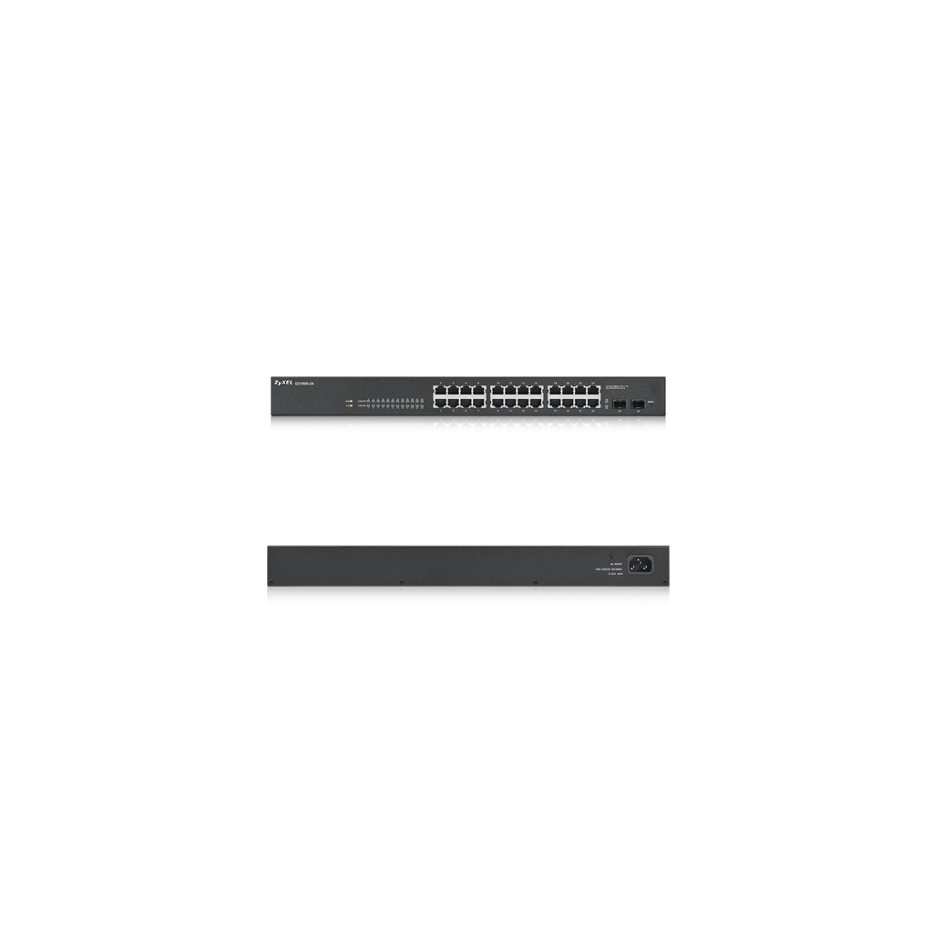 ZyXEL GS1900-24 24P, 24 Port, GigaBit, 2xGigabit SFP, Yönetilebilir, Rackmount Switch