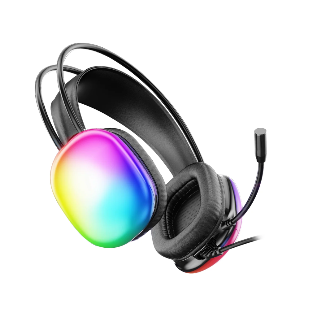 LECOO HT409, Kablolu, USB, Rainbow Aydınlatma, Gaming, Mikrofonlu, Kulaklık (Siyah)