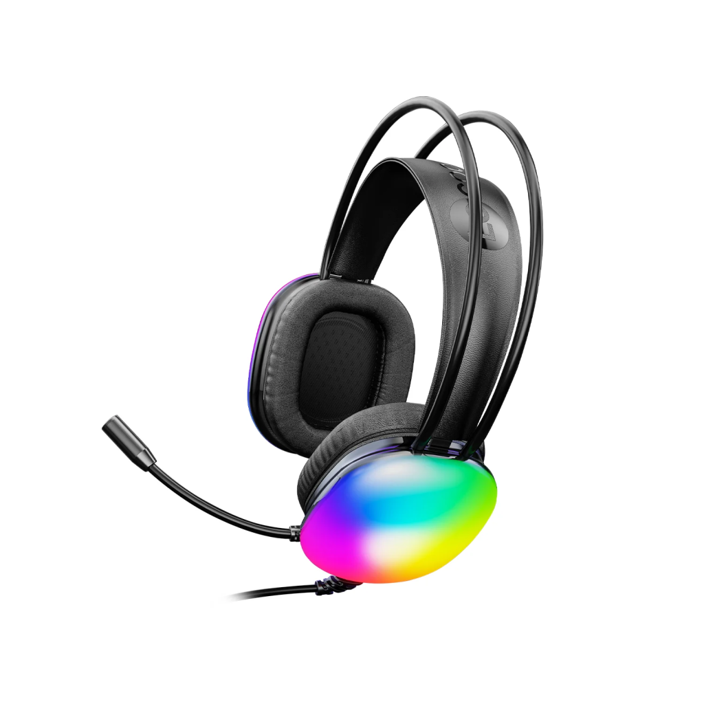 LECOO HT409, Kablolu, USB, Rainbow Aydınlatma, Gaming, Mikrofonlu, Kulaklık (Siyah)