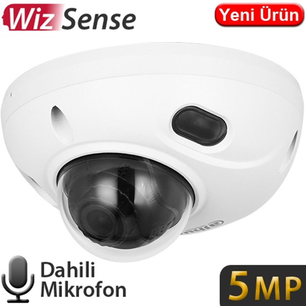 DAHUA IPC-HDBW3541F-AS-0280B-S2 5Mpix, 2,8mm,  H265+,  30Mt. Gece Görüş, SD Kart, Dahili Mikrofon, IP67, IK10, PoE  Dome IP Kamera