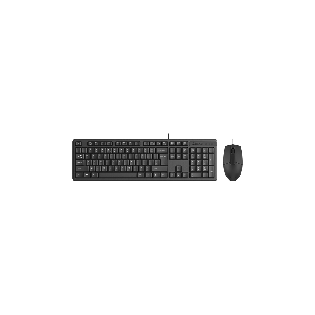 A4 TECH KR-3330S, Siyah, USB Kablolu, Türkçe Q, Multimedya, Klavye Mouse Set