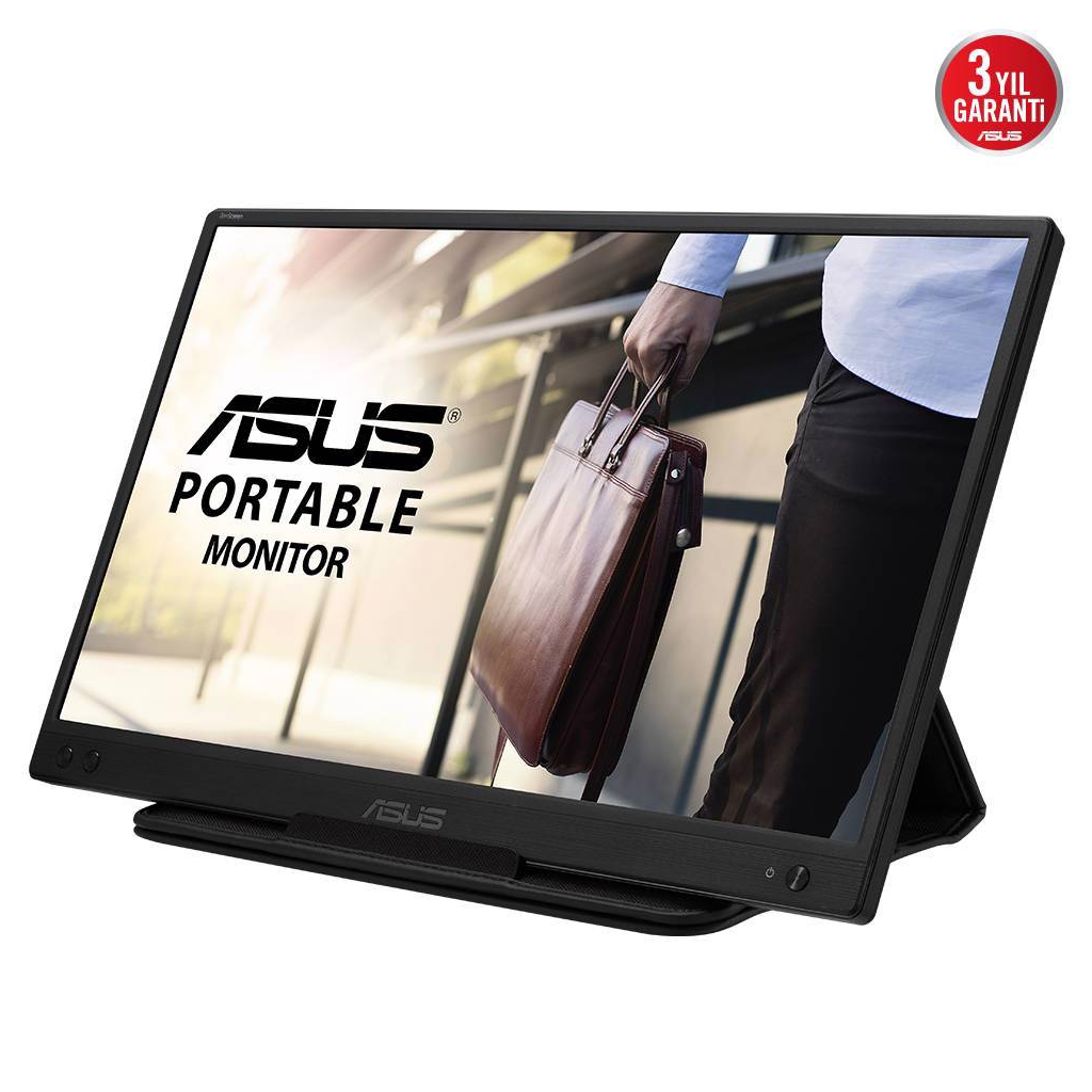 ASUS ZenScreen MB166C 15.6" 5ms, 60Hz, Full HD, USB-C, Düşük Mavi Işık, FreeSync, IPS Panel, Taşınabilir USB Monitör