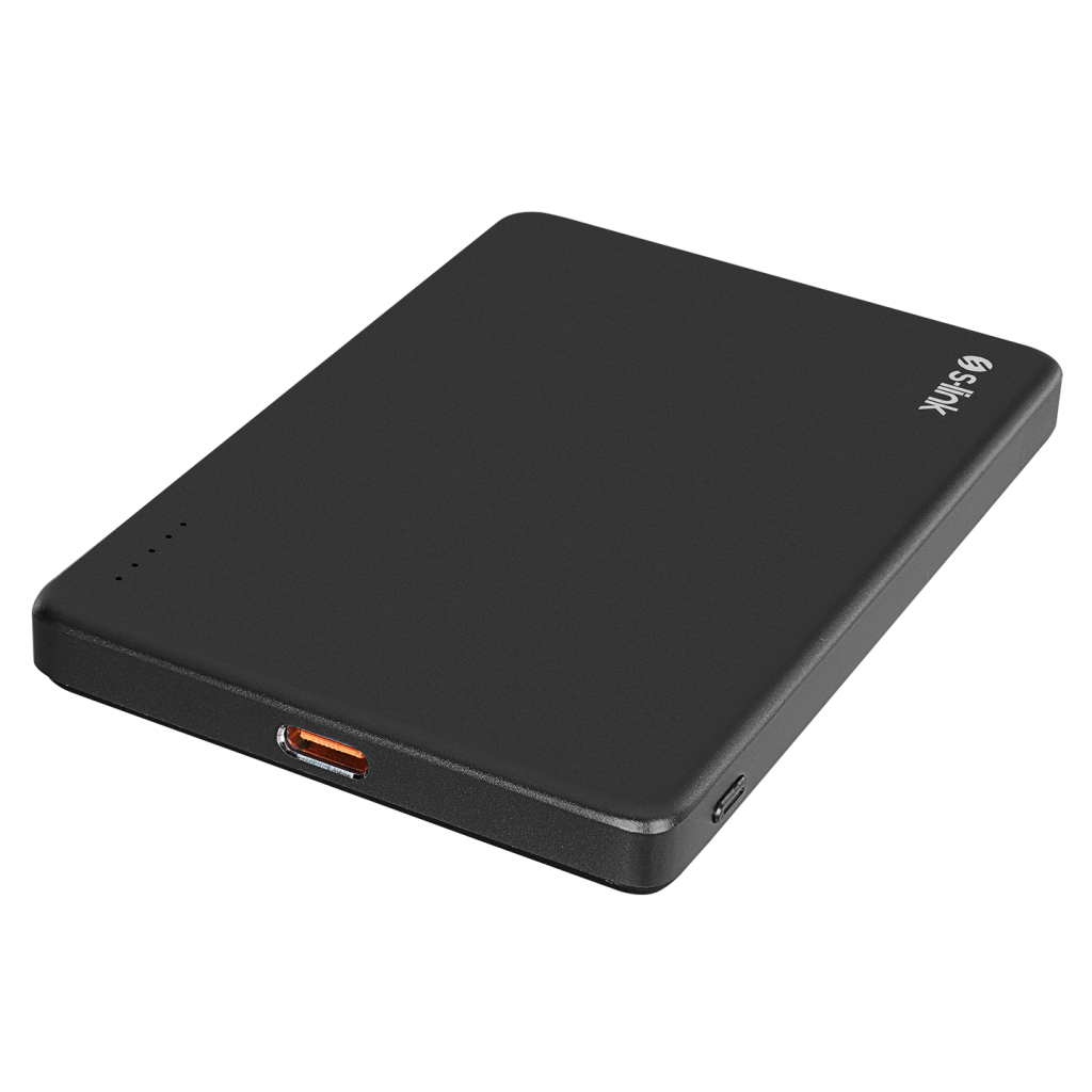 S-LINK MG105, Magsafe, Siyah, 5.000mAh, 2xType-C, 4 LED Göstergeli, PowerBank