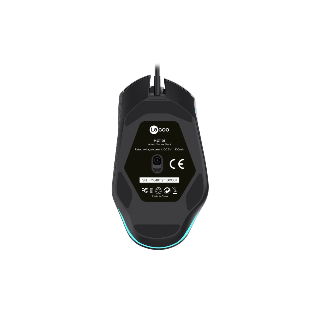 LECOO MG1101, USB Kablolu, 8 Tuşlu, Gaming Mouse, 6.400 DPI, Siyah