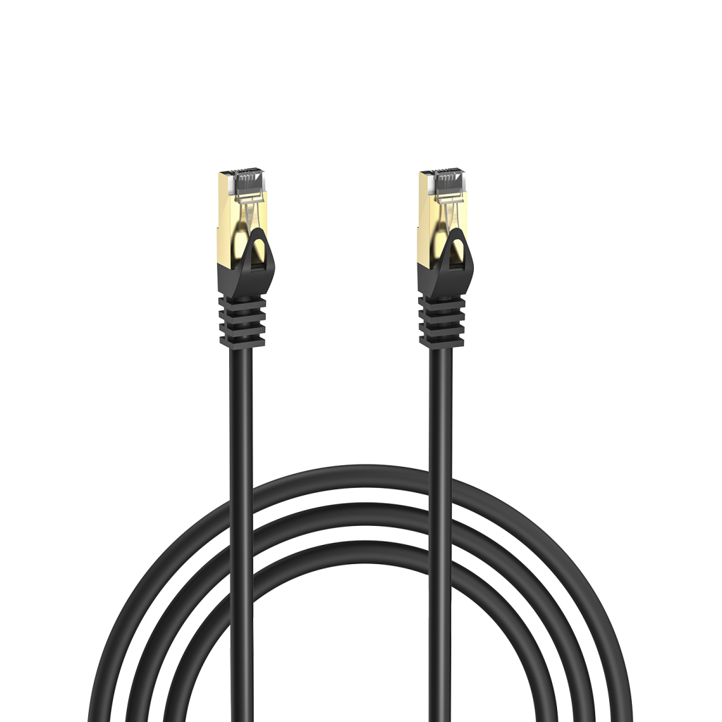 S-LINK MM-CAT702, CAT7, Patch, 2Mt, Gold Uçlu,   FTP, CCA, Ağ Bağlantı Kablosu (Siyah)