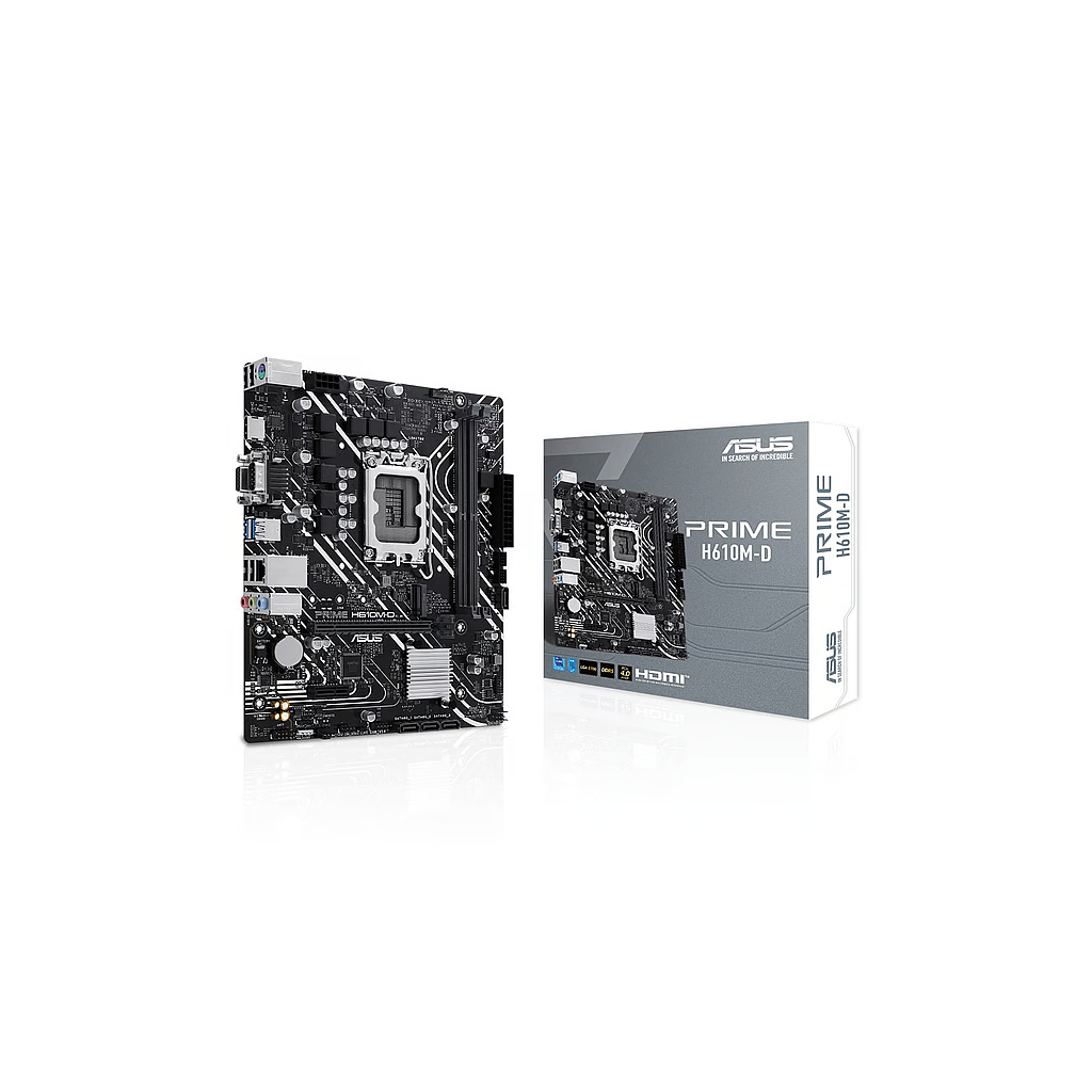 ASUS PRIME H610M-D, 2xDDR5, M.2, D-SUB, HDMI, RS232 Port, 12-13.Nesil, LGA1700 Soket, Anakart