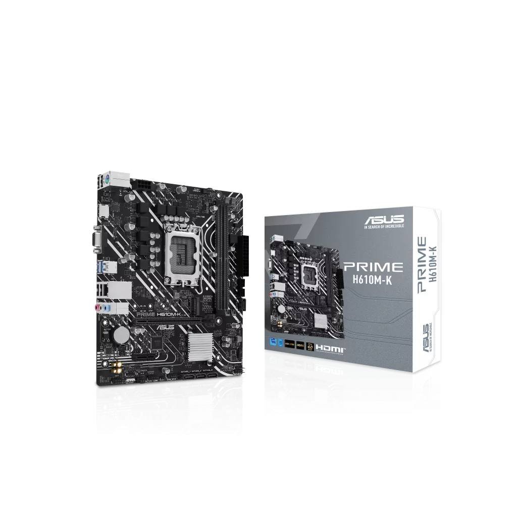 ASUS PRIME H610M-K, 2xDDR5, M.2, D-SUB, HDMI, 12-13.Nesil, LGA1700 Soket, Anakart