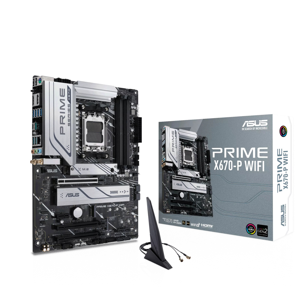ASUS PRIME X670-P WIFI, 4xDDR5, 3xM.2, HDMI, DP, Type-C, Wi-Fi 6, Bluetooth v5.2, AMD Ryzen 7000 Serisi, AM5 Soket Anakart
