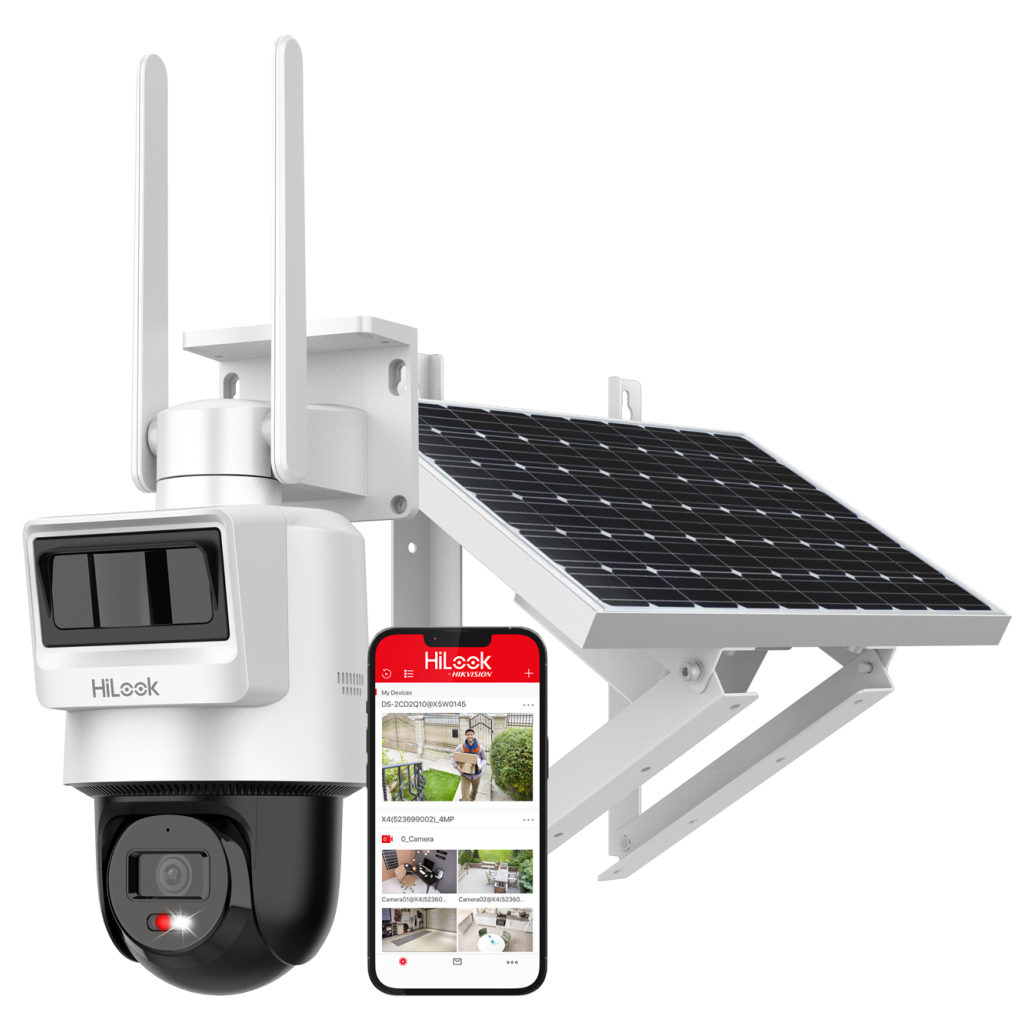 HILOOK PTZ-N2C400I-K/4G/C05S10, 4Mpix,   4mm, 30Mt Gece Görüşü, Dahili Mikrofon, PIR+RADAR,  4G, Solar  PT IP Kamera