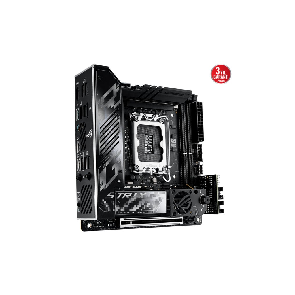 ASUS ROG STRIX Z890-I GAMING WIFI, 2xDDR5, 2xM.2, HDMI, 2xThunderbolt, 2xType-C, Wi-Fi 7, Mini ITX, Intel Core Ultra CPU(Seri 2), LGA1851 Soket, Gaming Anakart