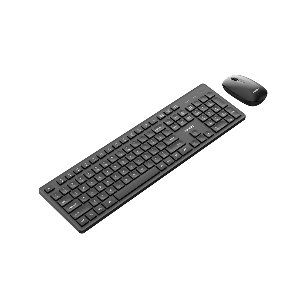 PHILIPS SPT6318B, Siyah, Türkçe Q, 2.4Ghz Kablosuz, Multimedya Klavye Mouse Set