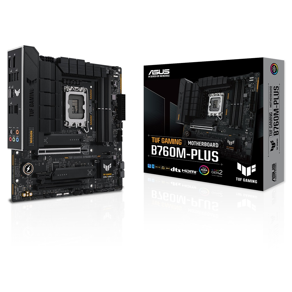 ASUS TUF GAMING B760M-PLUS, 4xDDR5, 2x M.2, HDMI, DP, Type-C, 12-13-14.Nesil, LGA1700 Soket, Anakart