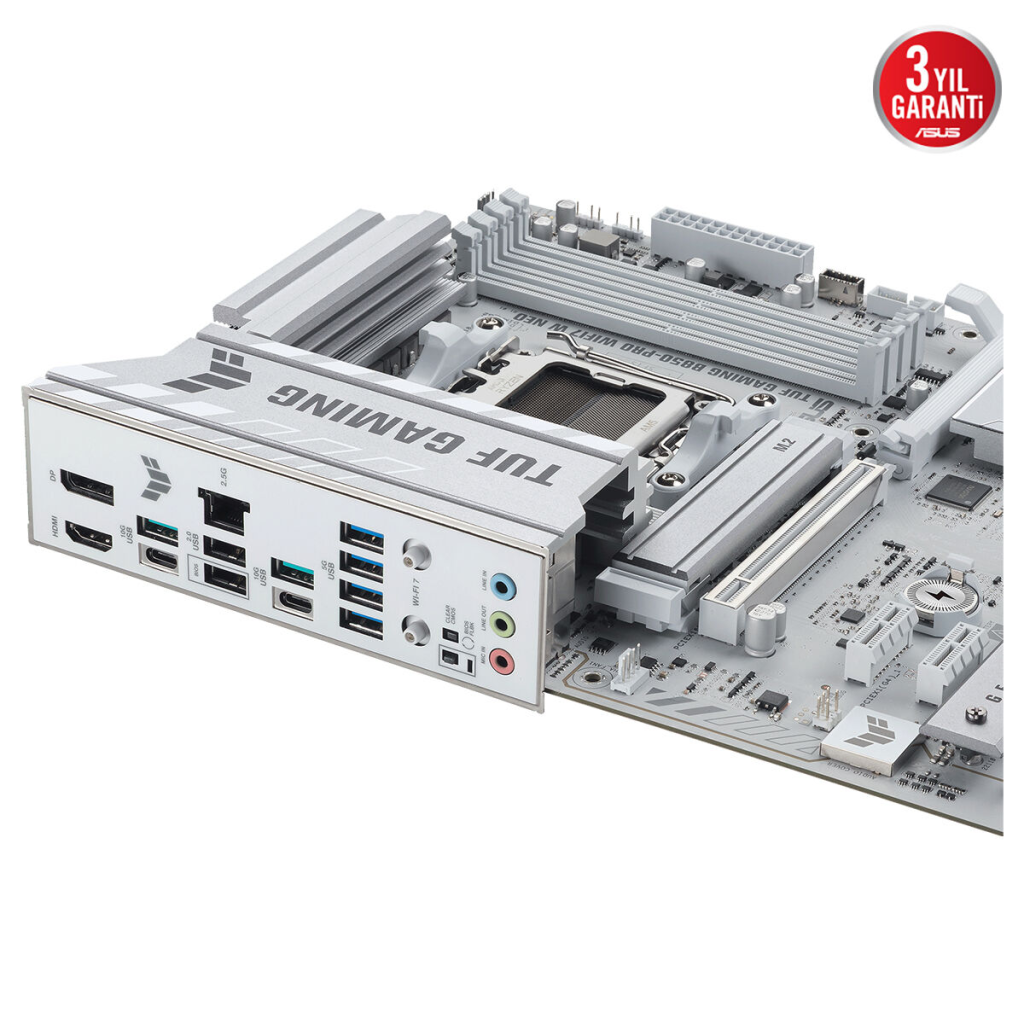 ASUS TUF GAMING B850-PRO WIFI7 W NEO, 4xDDR5, 3x M.2, HDMI, DP, Type-C, Wi-Fi 7, Bluetooth v5.4, AM5 Soket GAMING Anakart