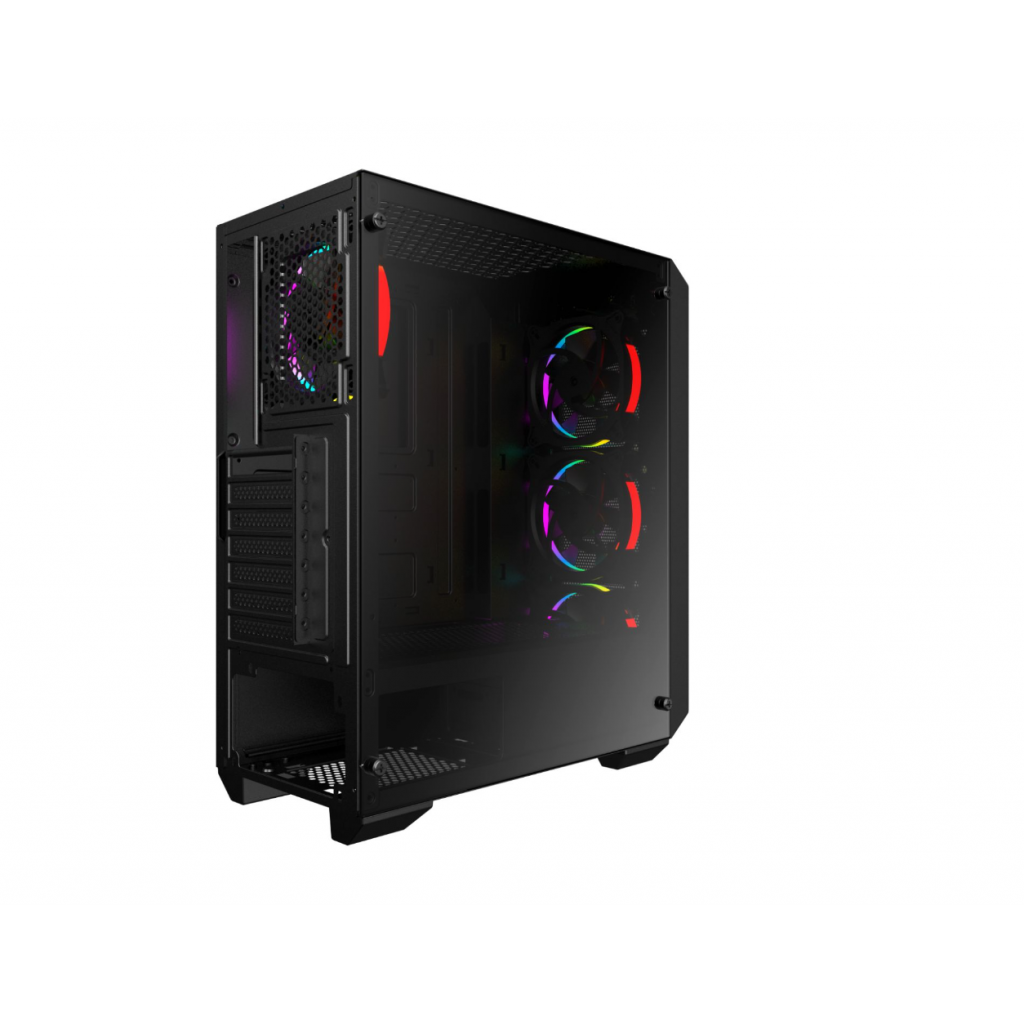 VENTO VG10F Mid Tower, 500W Siyah, Temperli Cam, RGB, ATX GAMING KASA
