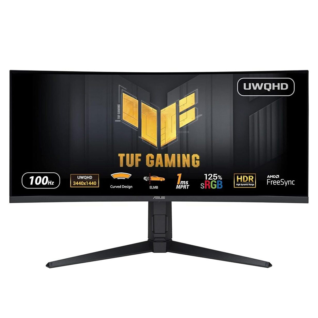 ASUS TUF GAMING VG34VQEL1A 34" 1ms, 100Hz,  4K QHD, DP, 2xHDMI, USB, Hoparlör, VA LED, Düşük Mavi Işık, FreeSync Premium, GAMING Monitör