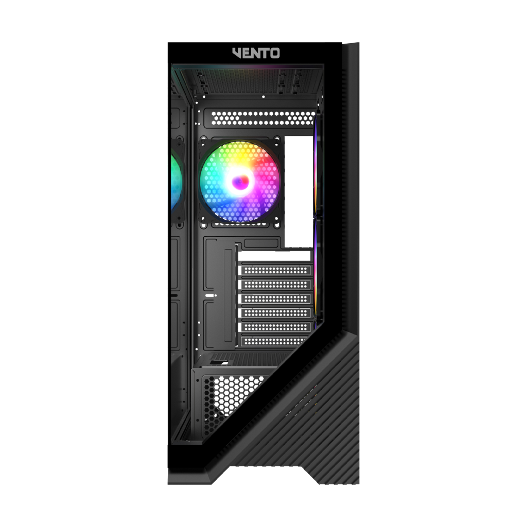 VENTO VG4202FL Mid Tower, 750W 80+ Siyah, Temperli Cam, RGB, ATX GAMING KASA