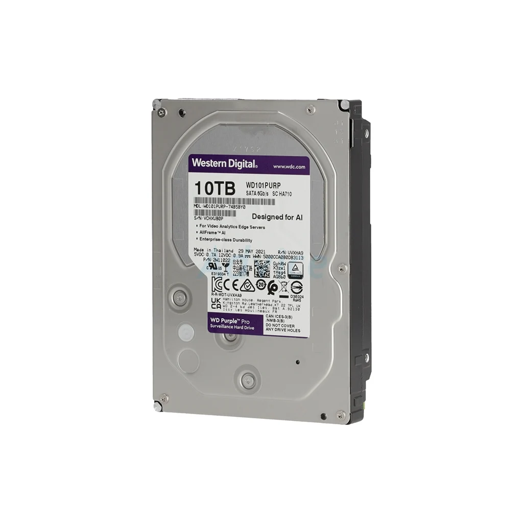 WD PURPLE WD101PURP 3,5" 10TB 256mb, 7200 Rpm,  7/24 Güvenlik HDD (Türkiye Distribütörü Garantili)