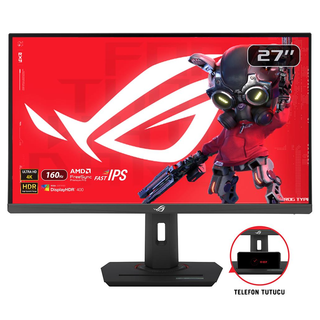 ASUS ROG STRIX XG27UCS 27" 1ms, 160Hz, 4K Ultra HD, DP, HDMI, Fast IPS LED, G-Sync, DisplayWidget Center, GAMING Monitör
