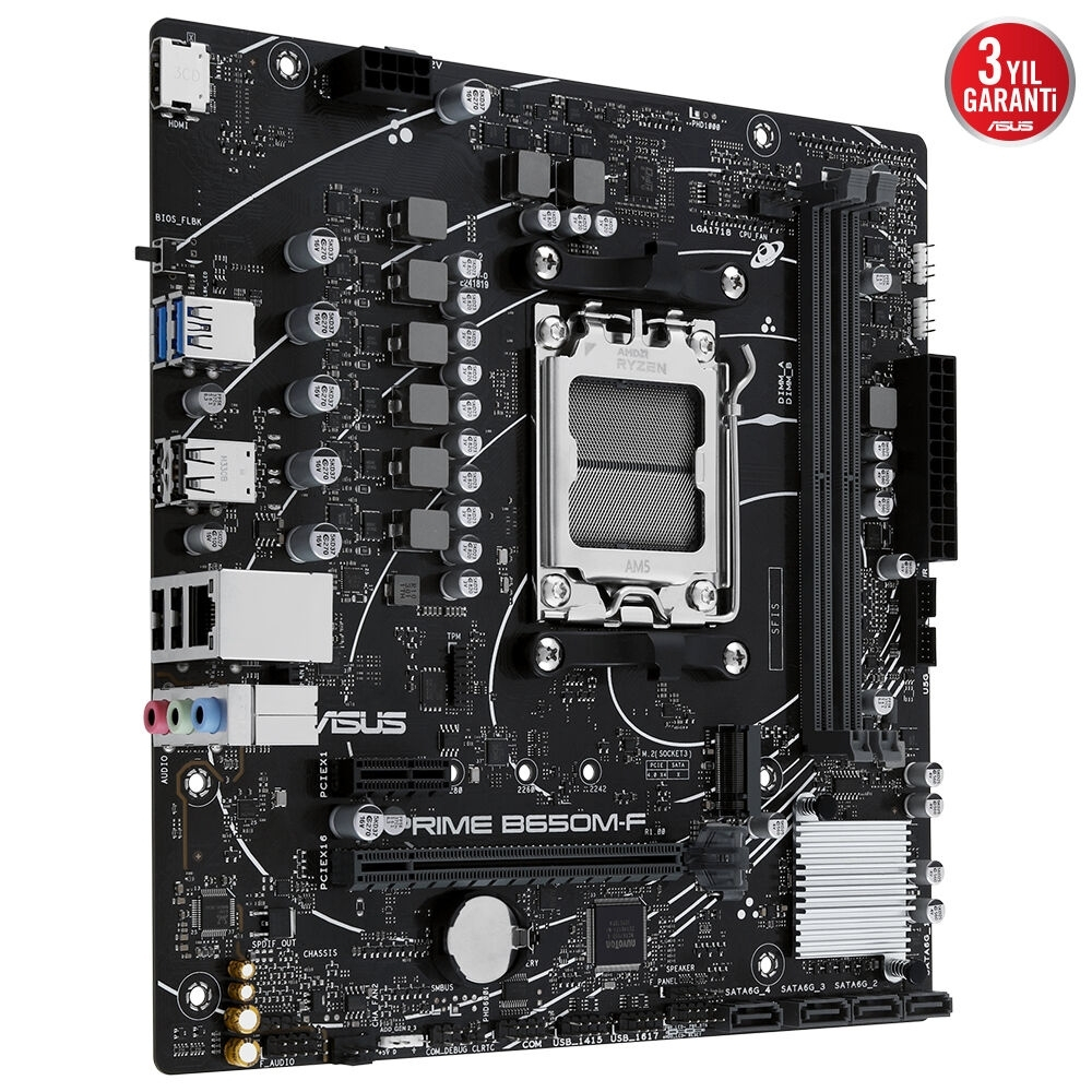 ASUS PRIME B650M-F DDR5 7200+(OC) HDMI M.2 AM5 MB